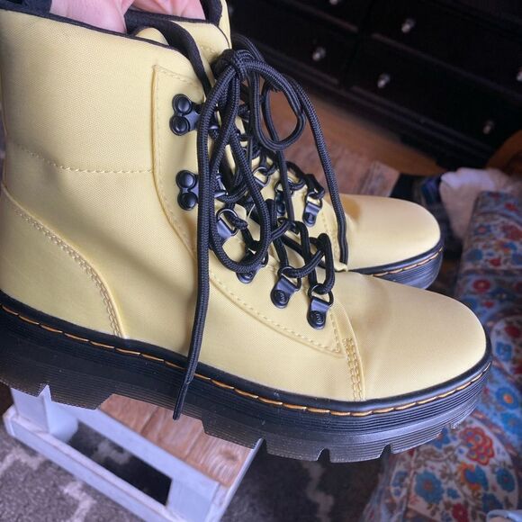 Dr. Martens Lemon Yellow Cyclone Nylon Combs Utility Boots - Picture 5 of 11